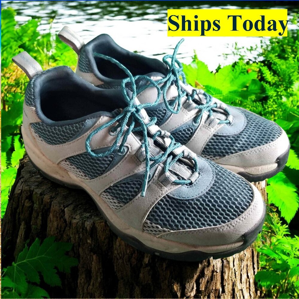 LL Bean Women's Size 7.5 Blue Mesh Hiking Trail Shoes 11703